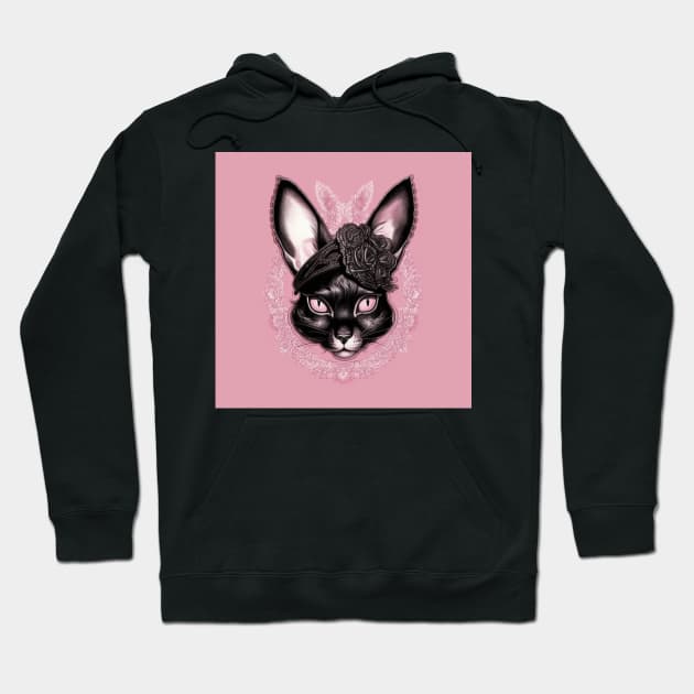 Black Rex Bunny Hoodie by Enchanted Reverie